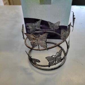 Scentsy Butterfly Full Size Warmer Wrap Metal Distressed Rustic Silver Finish